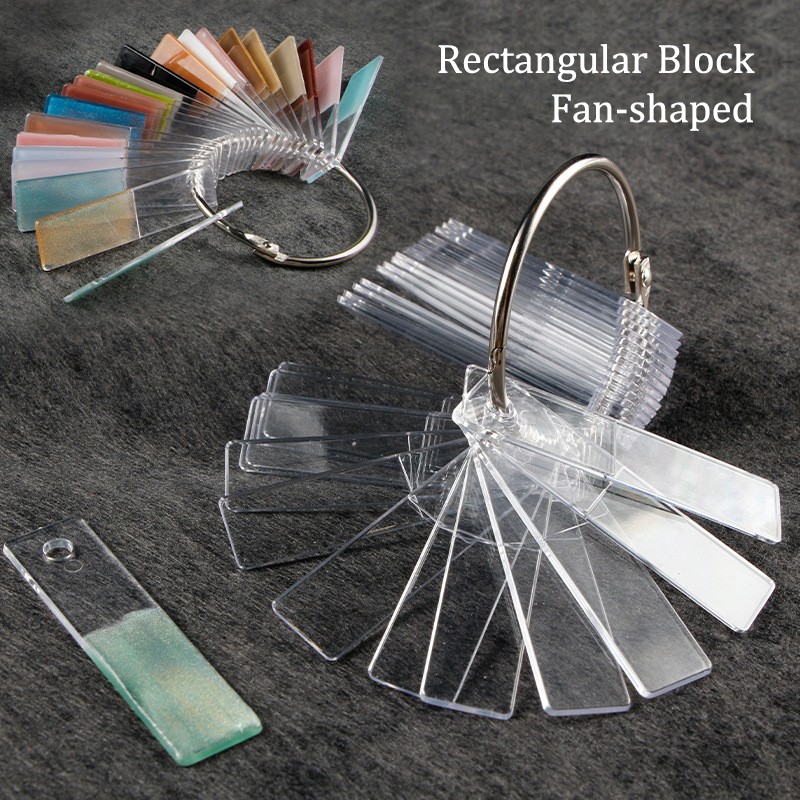 Rectangle Fake Nail Art Display Swatch UV Gel Nail Tips Color Card Nail Plate