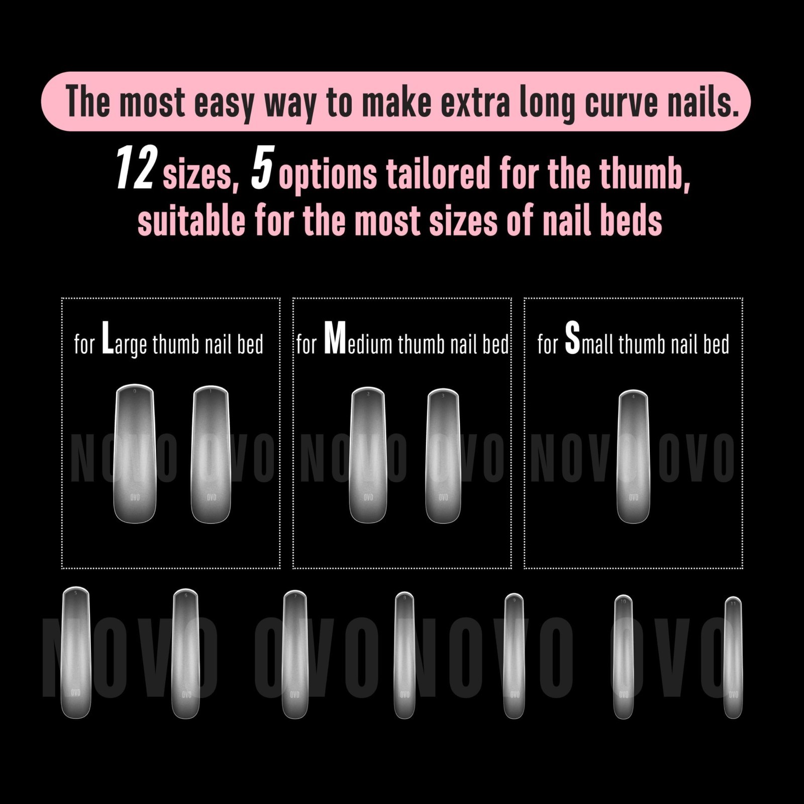 XXL Curved Press-On Nail Tips – Tapered Square Gel, Extra Thick Long Acrylic, 30