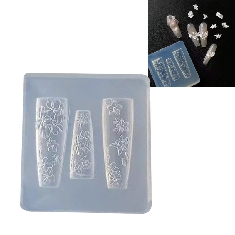 Easy Cleaning Flower Nail Carving Mold For Nail Charm Accessory Crafting
