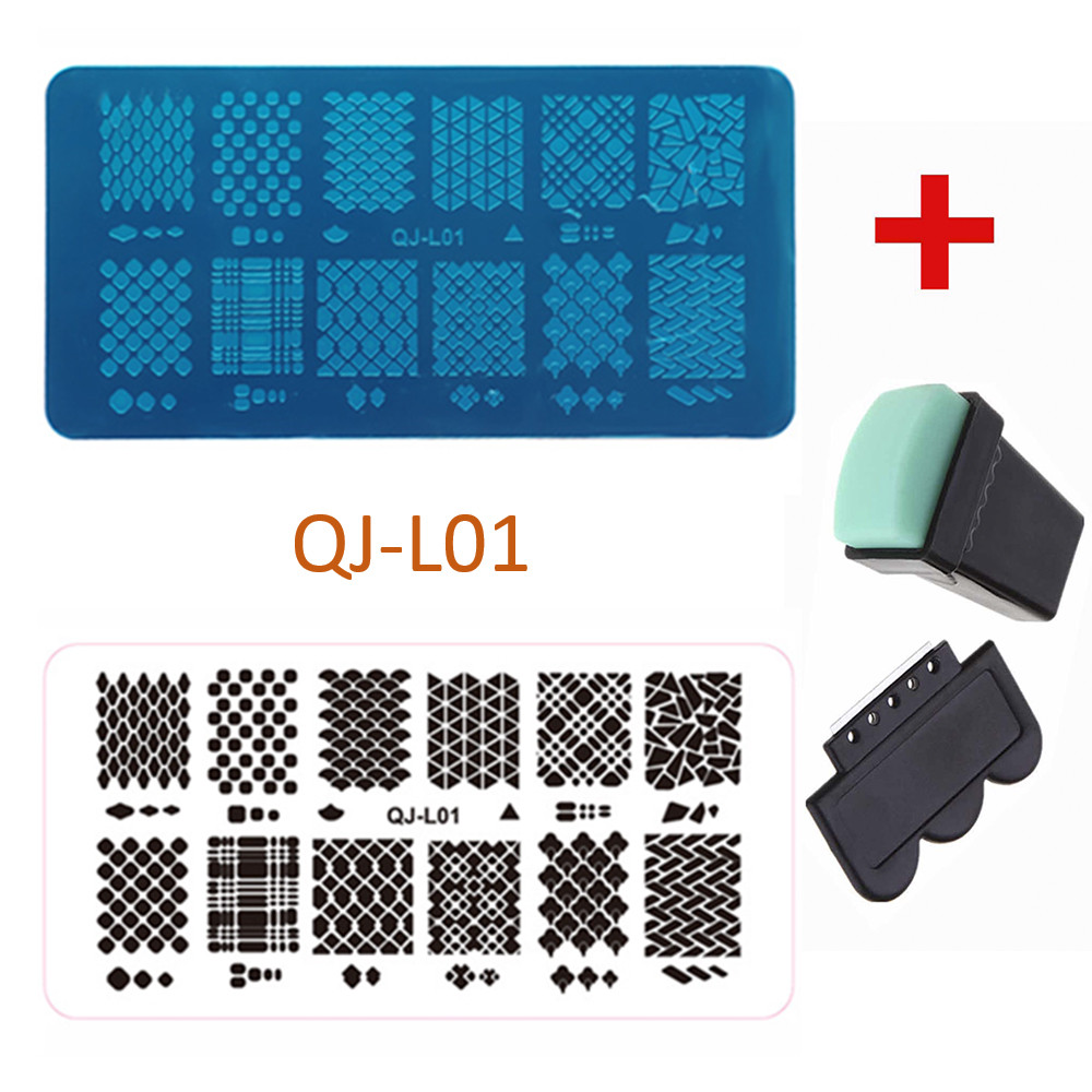 1-44 Set Manicure Nail Art Polish Stamping Print Plate Template Stamper Scraper