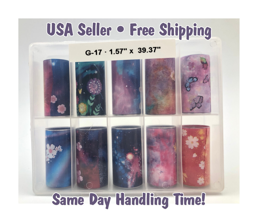 Nail Foil Transfer Decals – New – Galaxy Print – Transfer Foils – G17