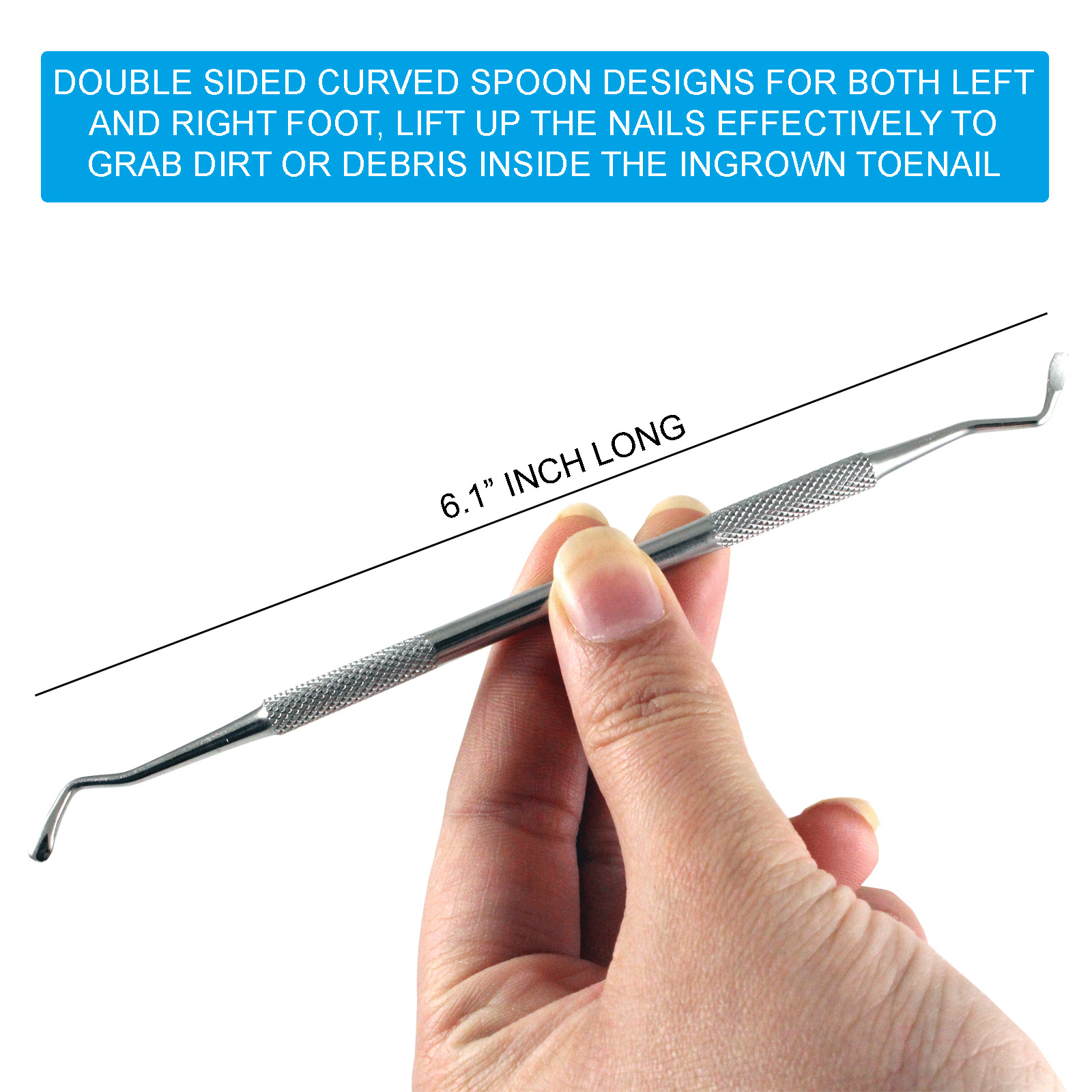 STAINLESS STEEL INGROWN TOENAIL LIFTER NAIL FILE PEDICURE PODIATRIST TOOLS SET