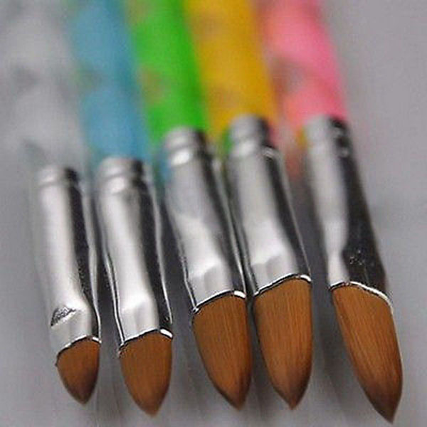 5Pcs New Acrylic 3D Painting Drawing UV Gel DIY Brush Pen Tool Nail Art Set