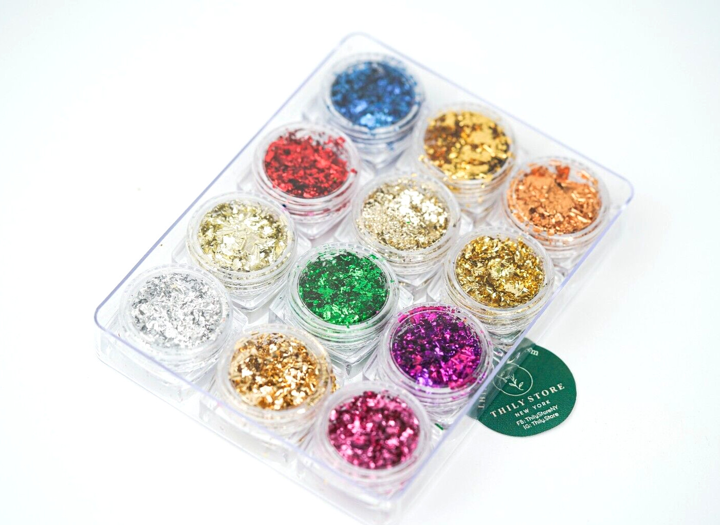 12 Pcs/Set of 12 Colors Nail Art Foil Flake Aluminum Foil Flakes Decoration