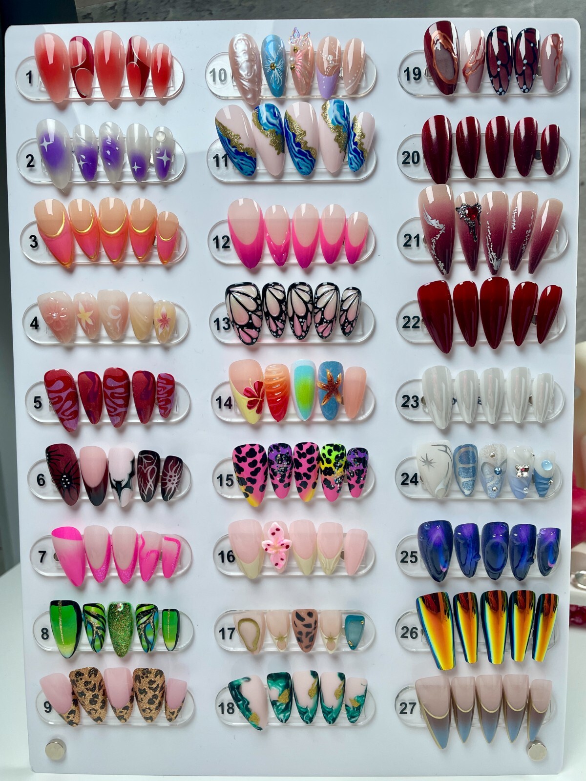 Surprise Box Press-On Nails, 8 sets, MEDIUM SIZE, Fake Nails, Handmade