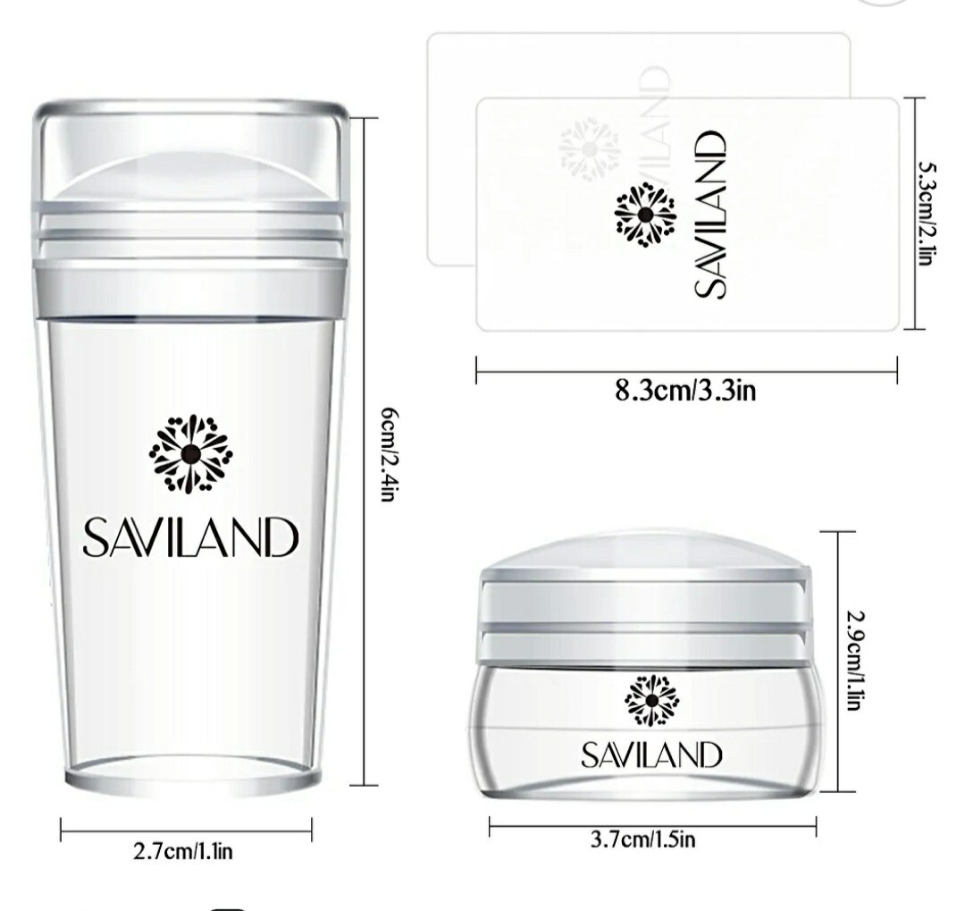 Saviland French Tip Nail Stamp – 4PCS Nail Art Stamper Kit Clear Silicone Nai…
