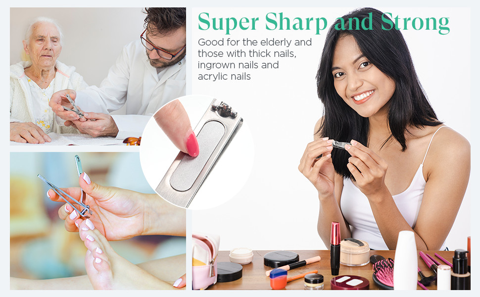 2 Pieces Nail Clipper for Thick Nails, Straight Edge Toenail Clippers, Heavy