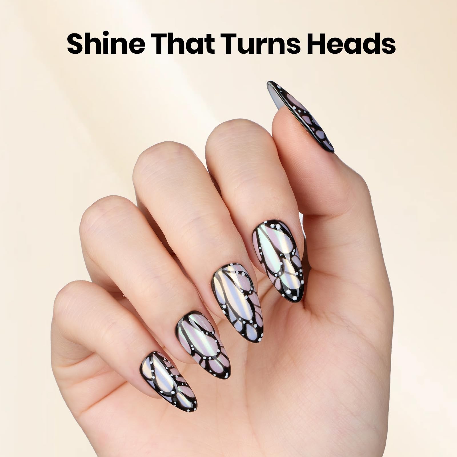 Beetles Chrome Nail Powder Set 8 Colors Holographic Pearl Aurora and Gold | S…