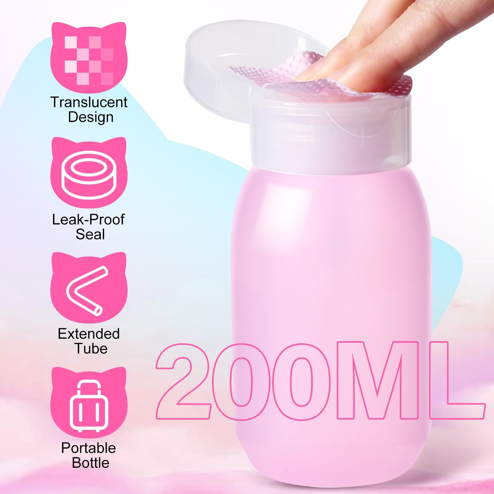 MEKK Lint Free Nail Wipes with Acetone 400PCS, With Dispenser