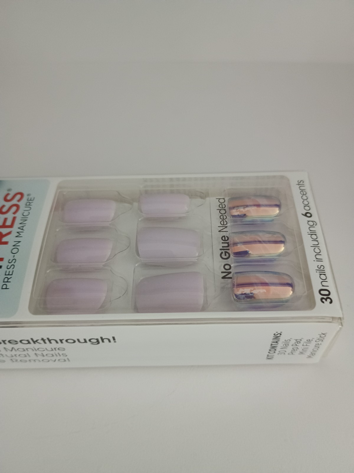 Kiss Impress Press-on Purple Holographic Manicure Nails – Wildflowers (1)