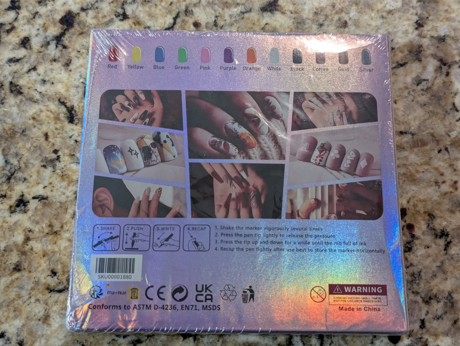 Nails Art Marker 12 piece Set Water Based Quick Dry 0.5mm