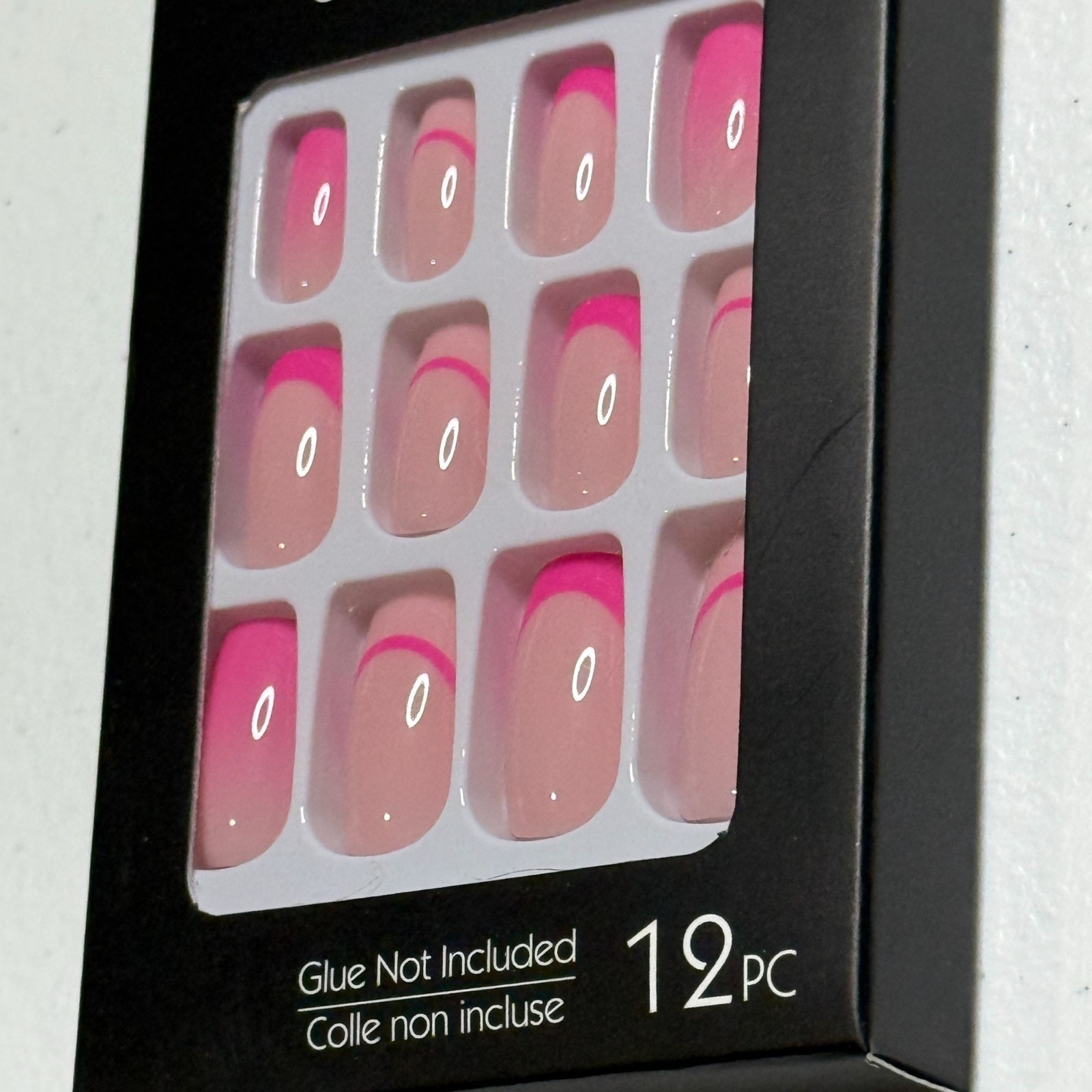 Press On Nails Pink French Tip Cute Spring Nails 12pc Short Glossy