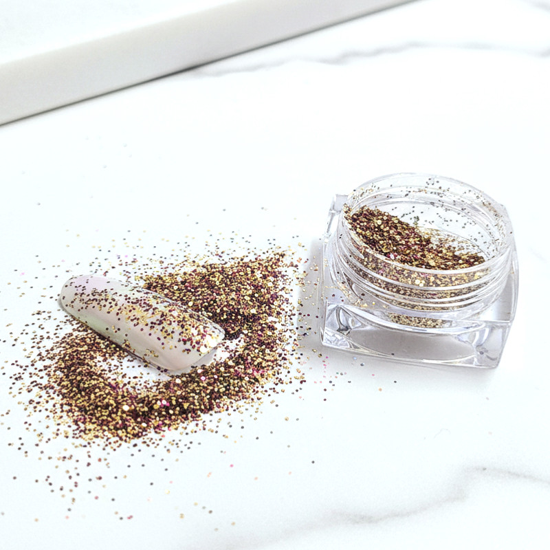 J.HOO Two Tone Hexagon Nail Glitter 0.4mm Ultra Fine Aurora 4 Colors