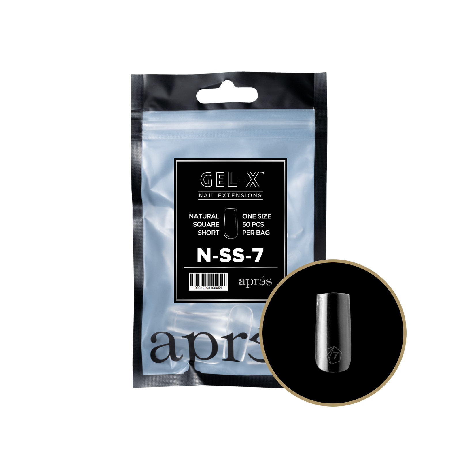 Apres Gel-X Natural Square Short Refill 50pc (Set 11 bags size 00 – 9) (No box)