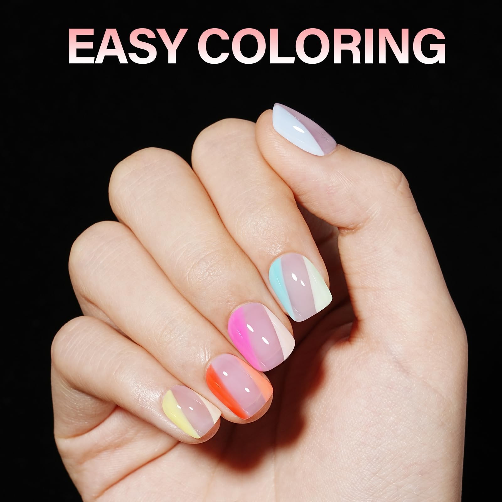 AILLSA Extra Short Square Nail Tips Soft Gel Full Cover Half Matte Nail Tips