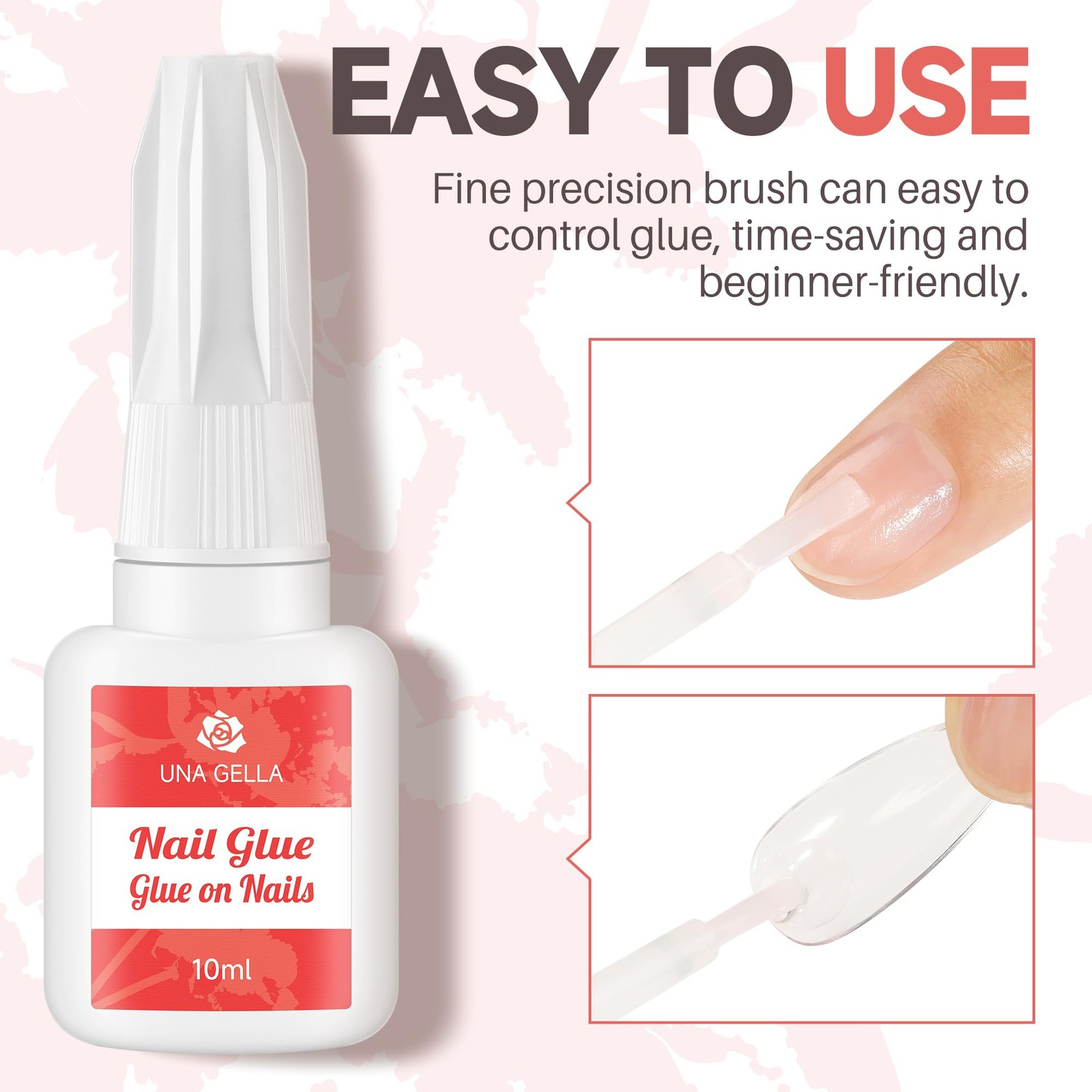UNA GELLA Super Strong Nail Glue for Tips Acrylic Nails Press On Clear