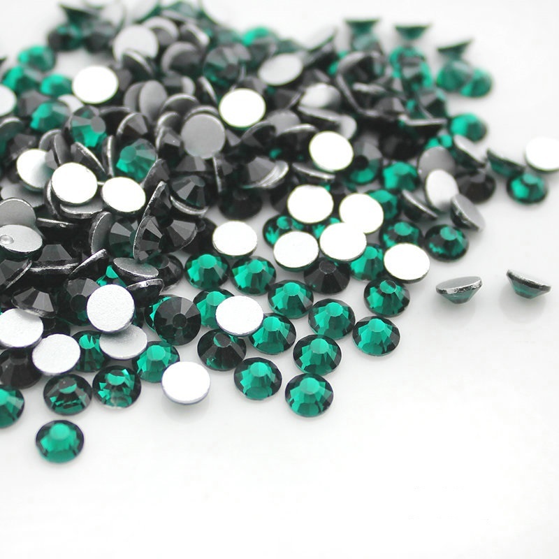 288 720 1440pcs Emerald Nail Art Rhinestones Flatback Glitter 3D Tips Decoration
