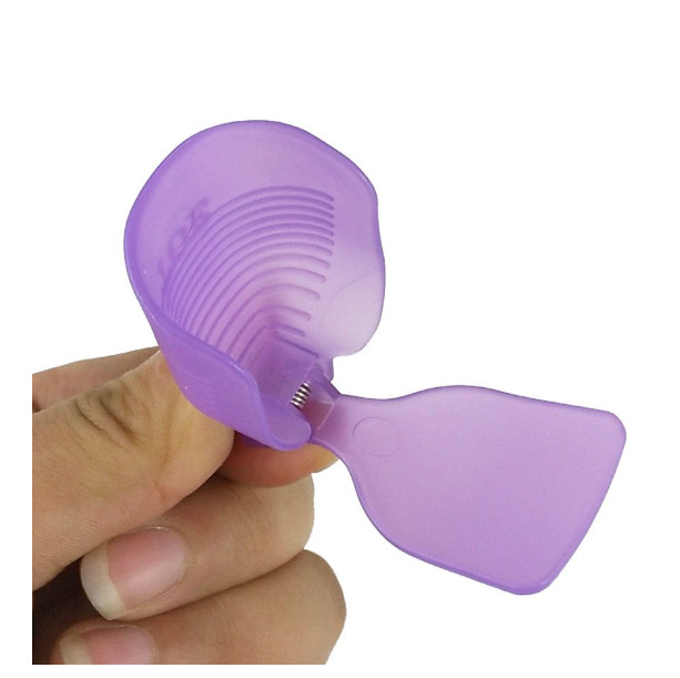 10 Reusable Toenail Nail Art Soak Off Cap Clip UV Gel Polish Remover Tool Purple