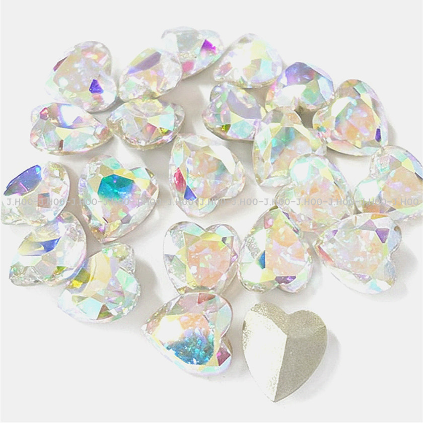 J.HOO Crystal 8831 Antique Heart V-Cut Fancy Rhinestones 8.8x8mm Nail Art 8pcs