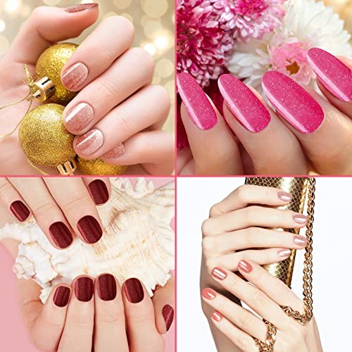336 Pieces 24 Sheets Full Wrap Nail Polish Strips Stickers Self Glitter Style
