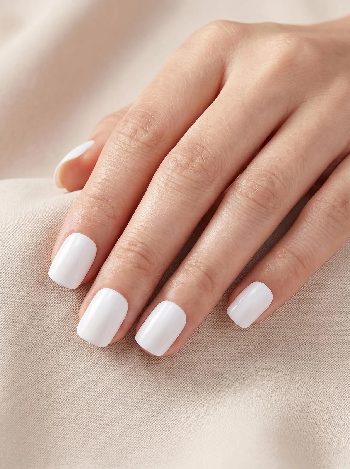 Impress No Glue Mani – Short Length Classic Glossy White Manicure-at-Home 83758