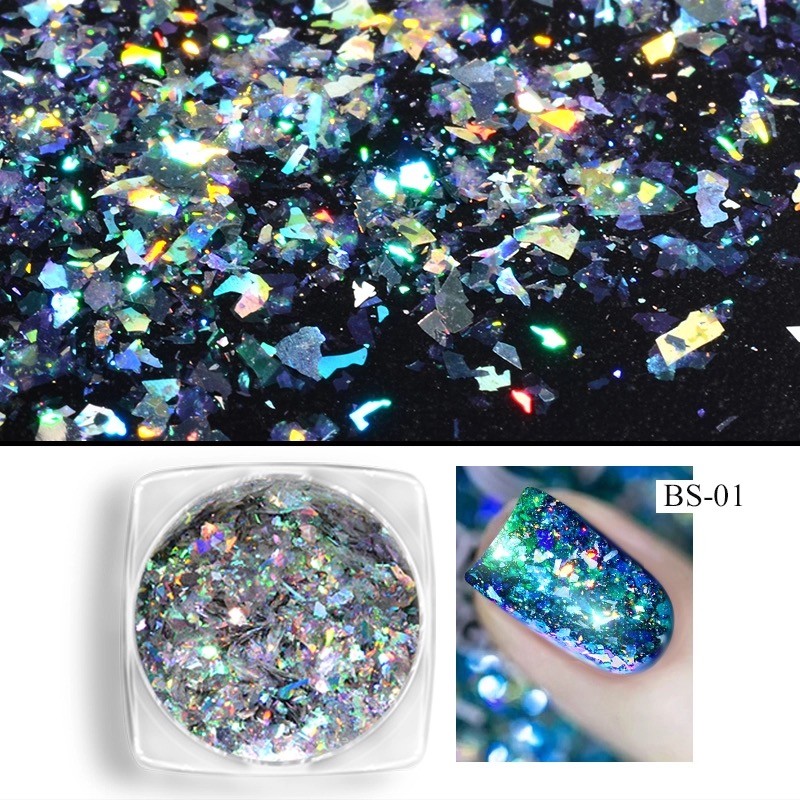 Aurora Chameleon Nail Flakes Holographic Shining Nails Powder Dazzling Sequins