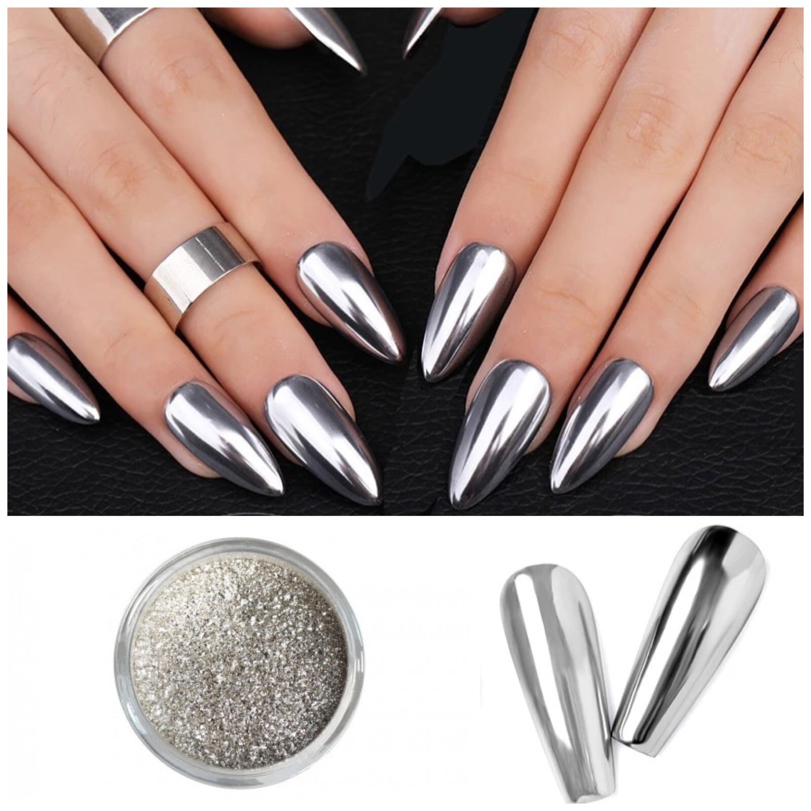 Mirror Chrome Nail Powder 10ml Pot 4g Shiny Metallic Effect DIY Wholesale Nails