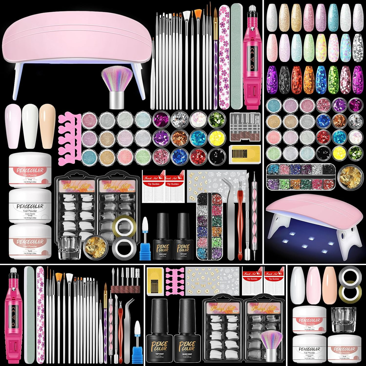 Acrylic Nail Kit with Drill and U V Light, Professional Nail Kit Acrylic Set for