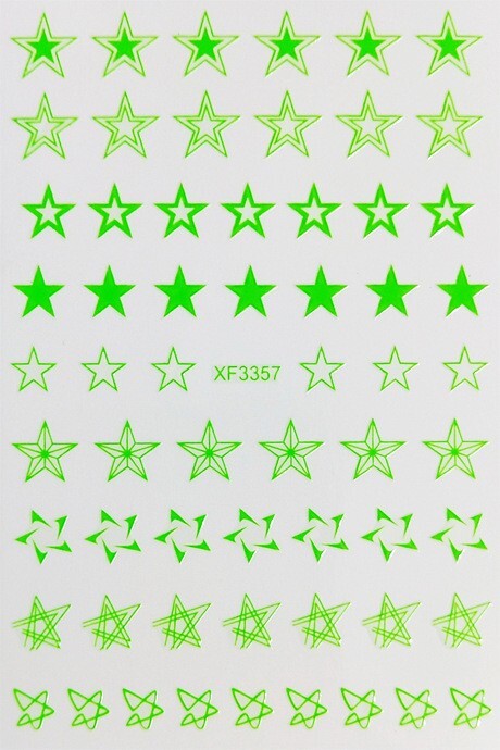 12 Sheets Stripe Stars Nail Art Stickers Decals Supply Self-Adhesive XF3357 NH21