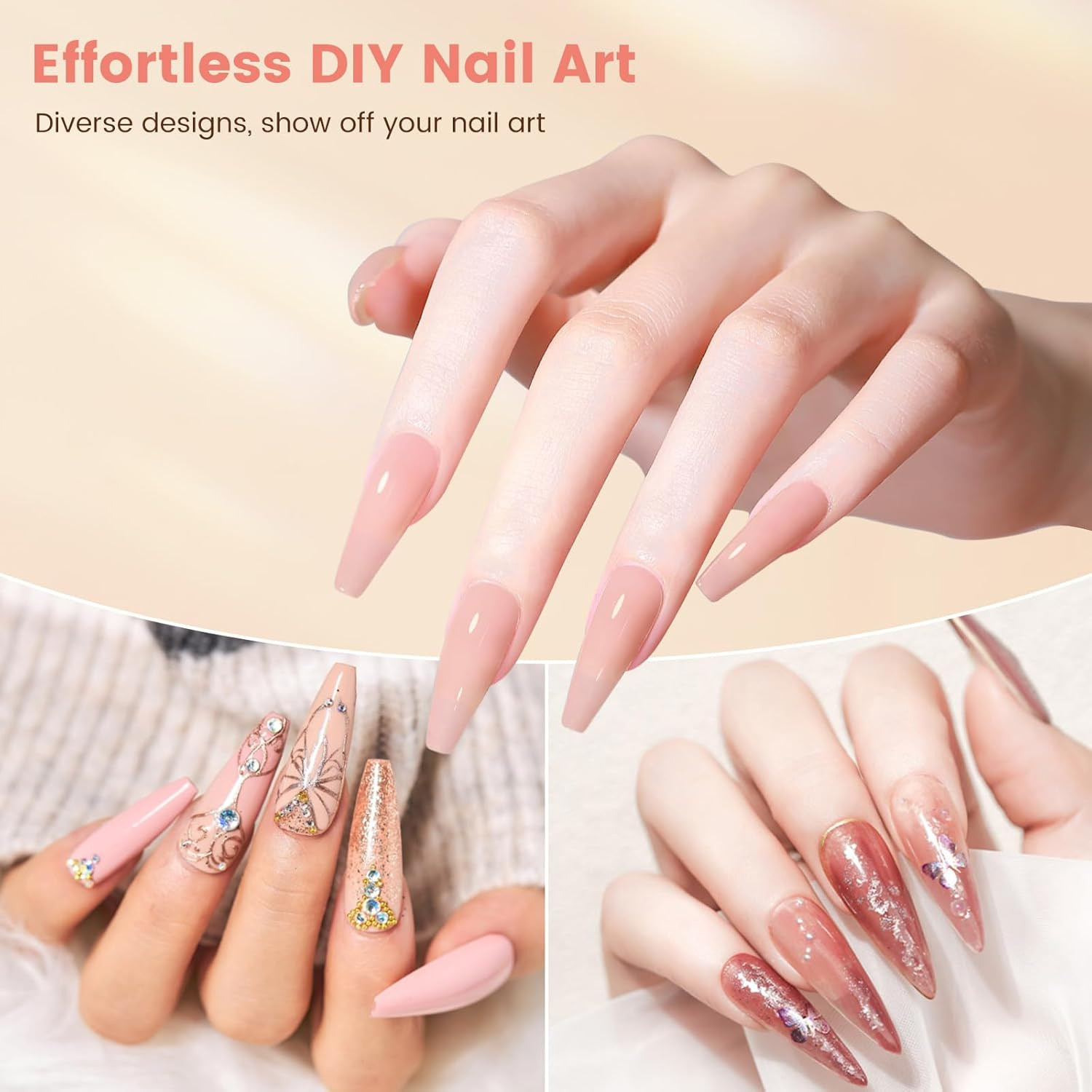 Nail Kit for Beginner with Everything- Practice Hand & 80W Nail Lamp Kit | Profe