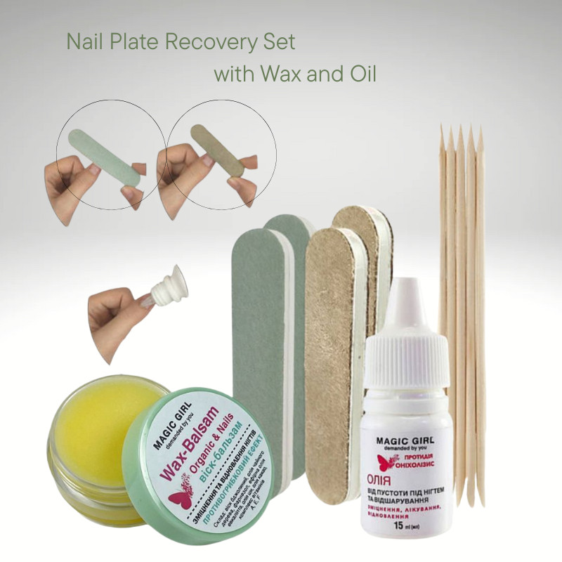 Nail Plate Recovery Set with Wax and Oil Repair after gel polish