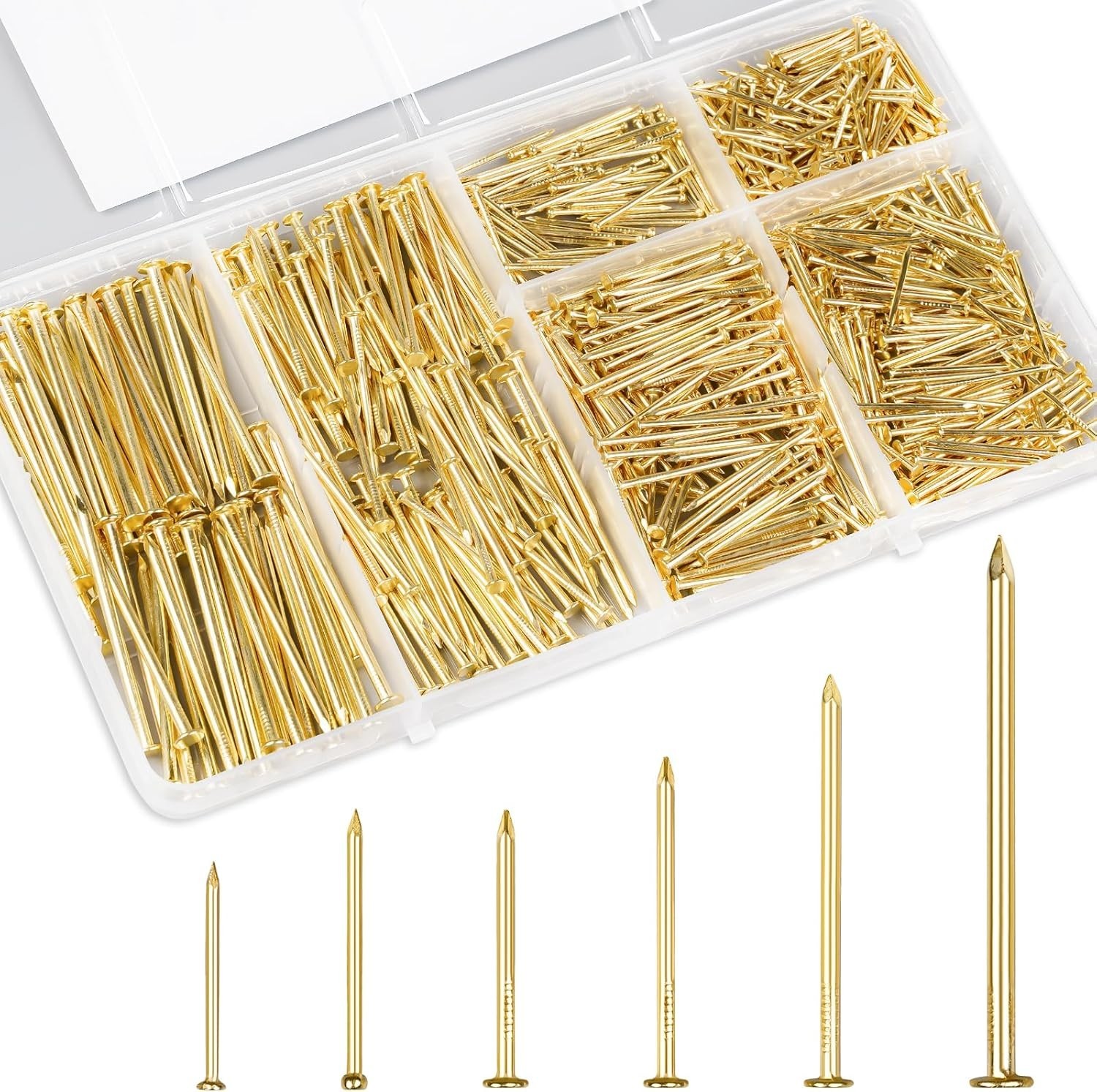 Elegant Gold Picture Hanging Nails Assortment Kit – 700 Pcs for Art Frames