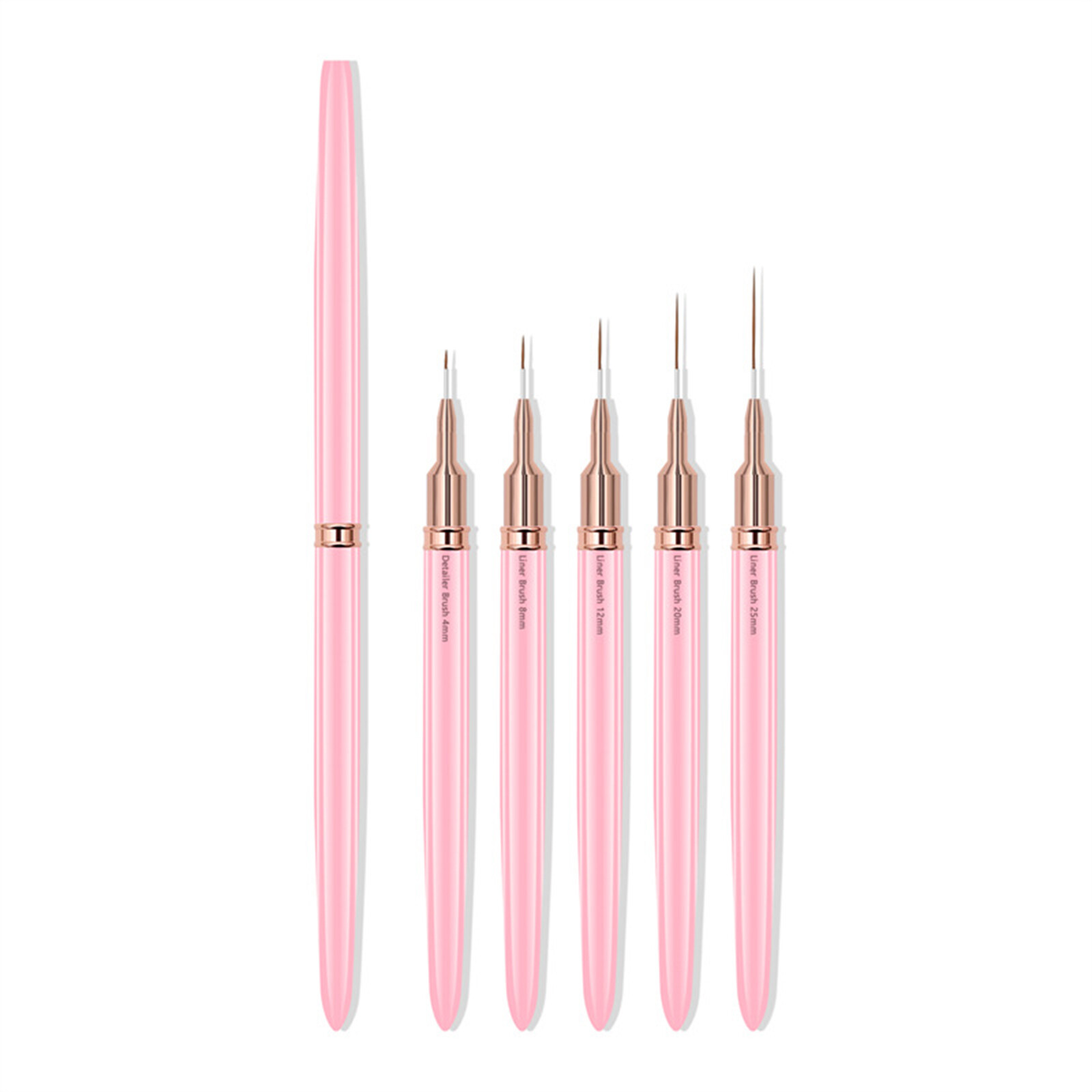 5Pcs Nail Brush Pen Set Nail Art Liner Brush Painting Acrylic Nail B6Y8