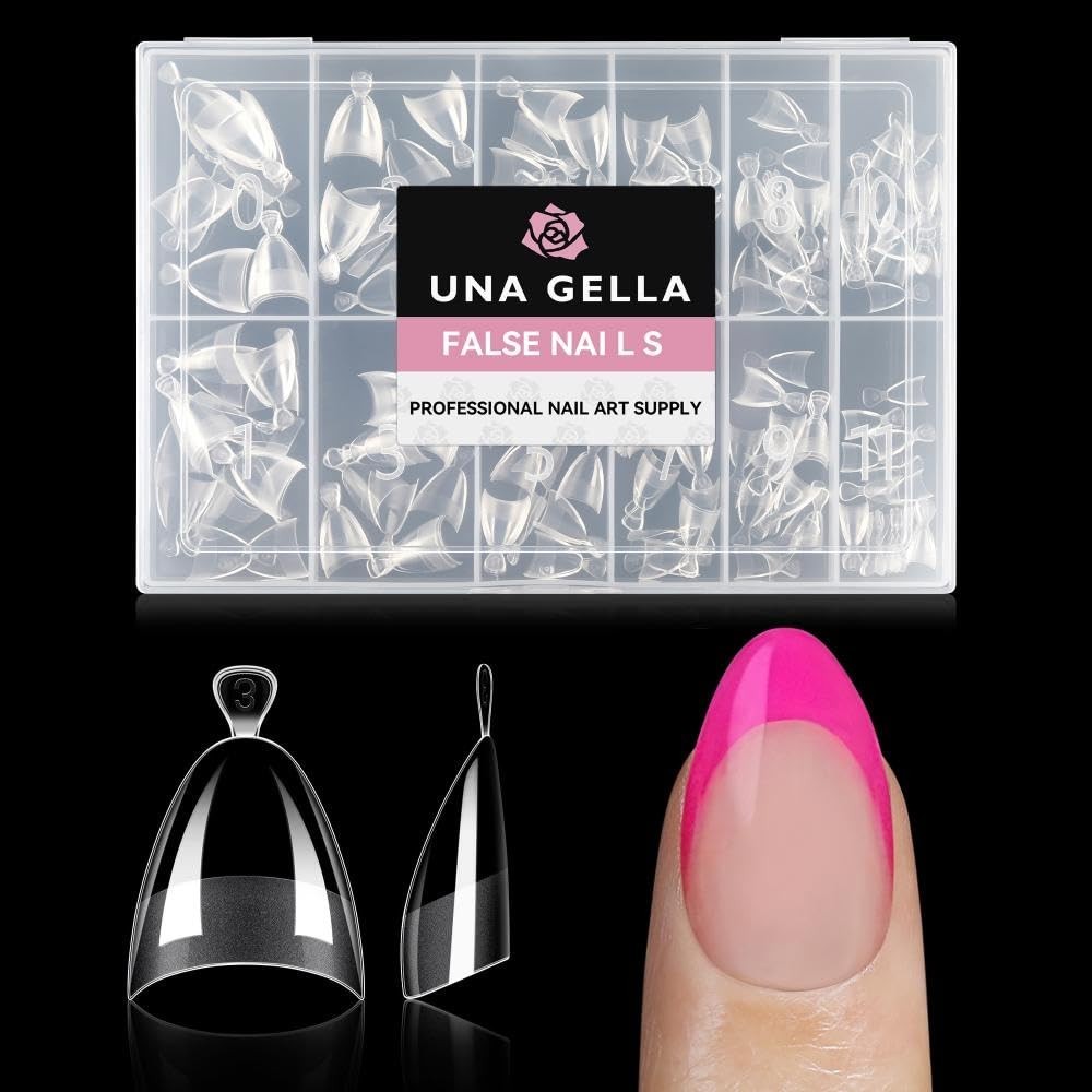 Matte Finish Almond Gel Nail Tips 216pcs Half Cover for Salon Quality Nails