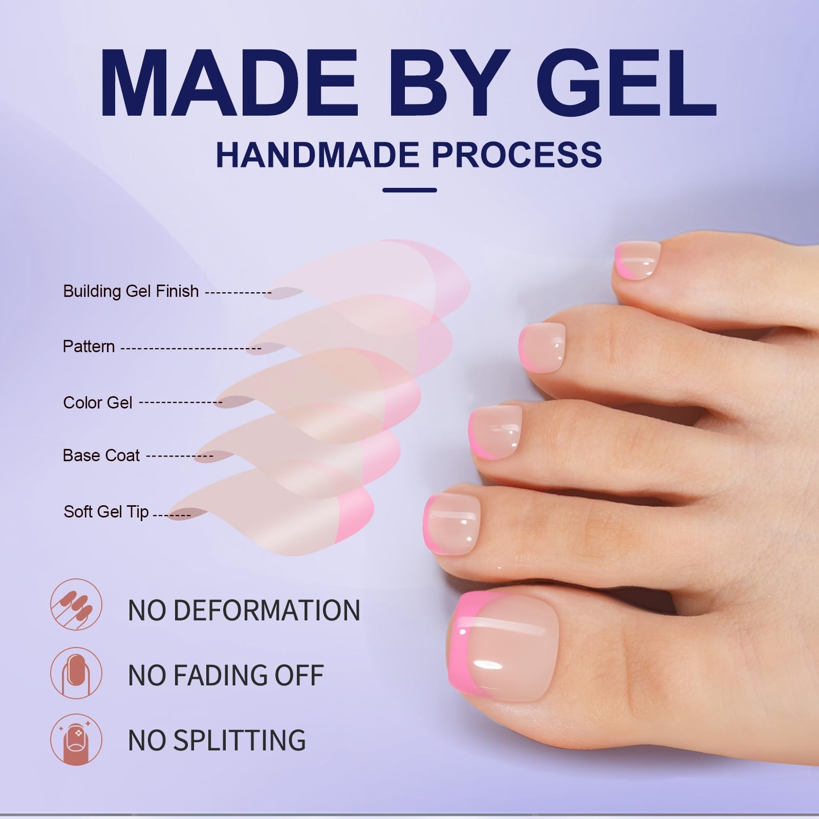 Misssix French Tip Press On Toe Nails, 150Pcs French Gel Toe Nail Tips, Short…