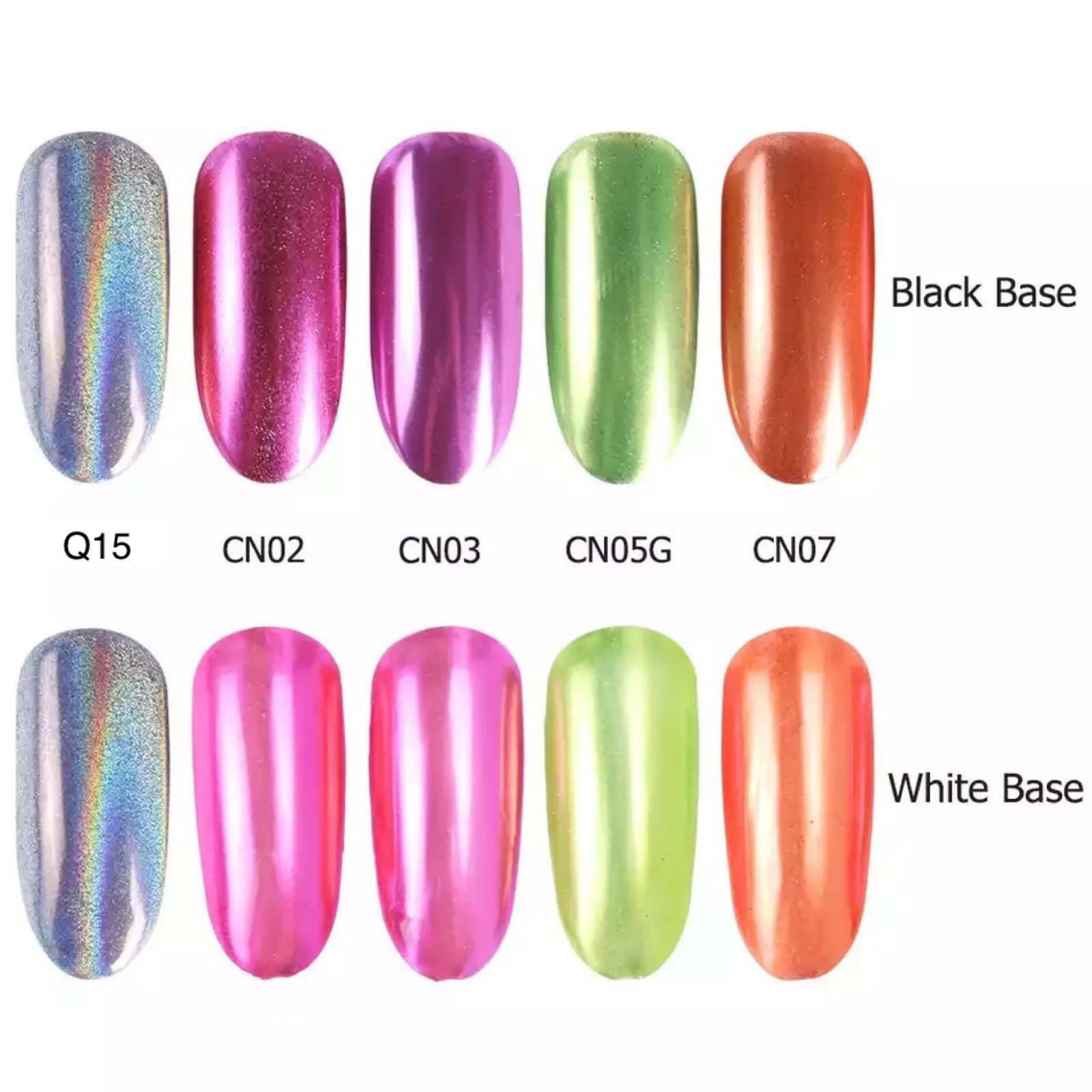 UNICORN NAIL CHROME POWDER ROSE GOLD MIRROR PINK RED DUST COLOURS EFFECT PIGMENT