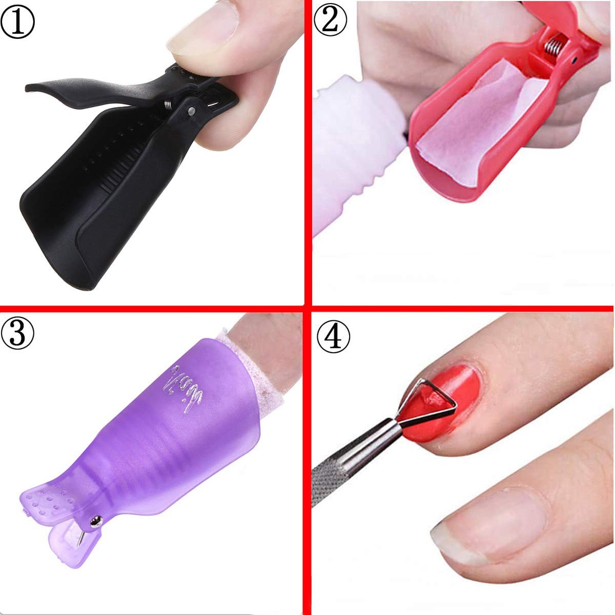 Akstore 20 PCS Nail Polish Remover Clips,Toenail 20 Count (Pack of 1), Black