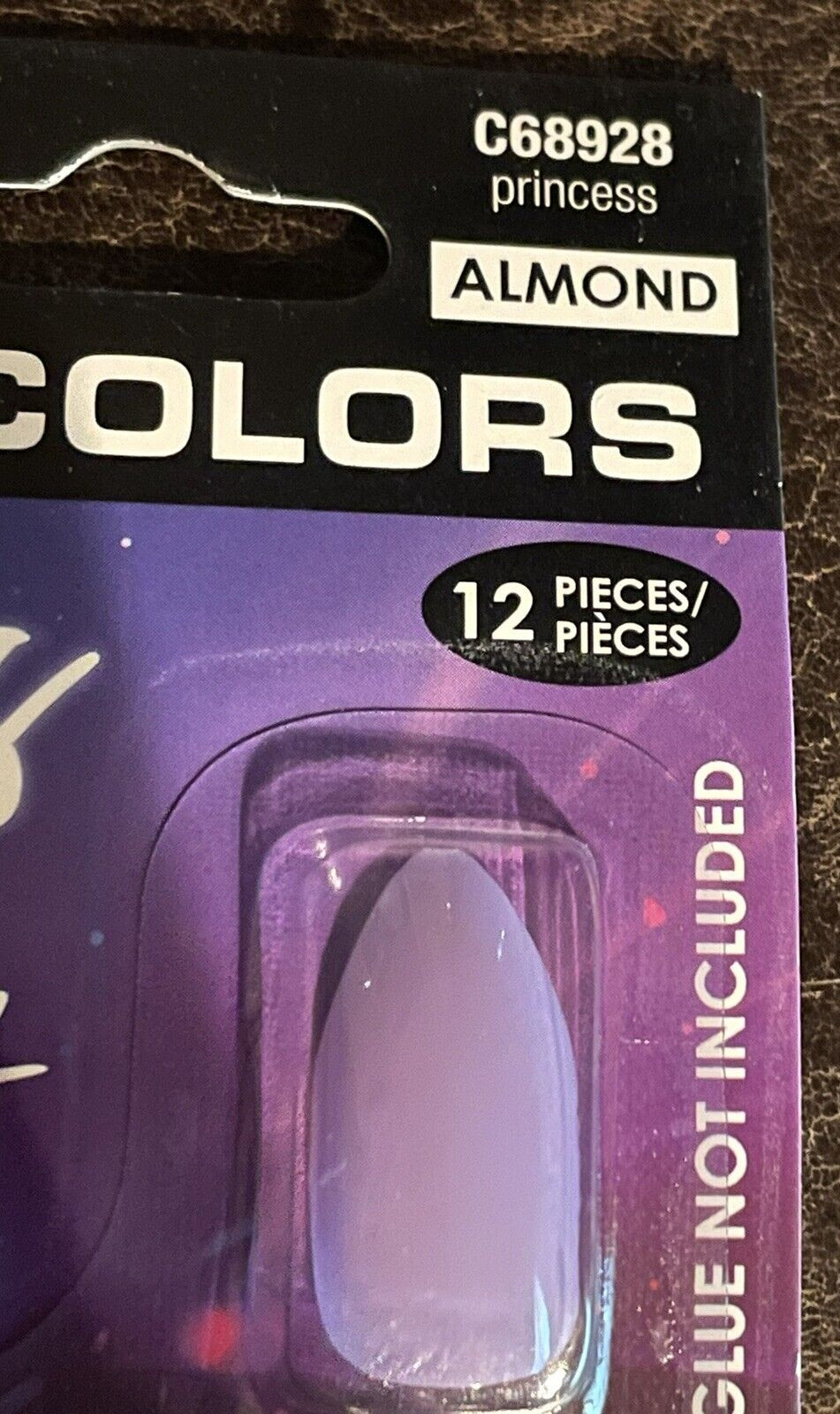 L.A. Colors Glows in Blacklight Nail Tips Almond Shaped Princess-Lavender Color