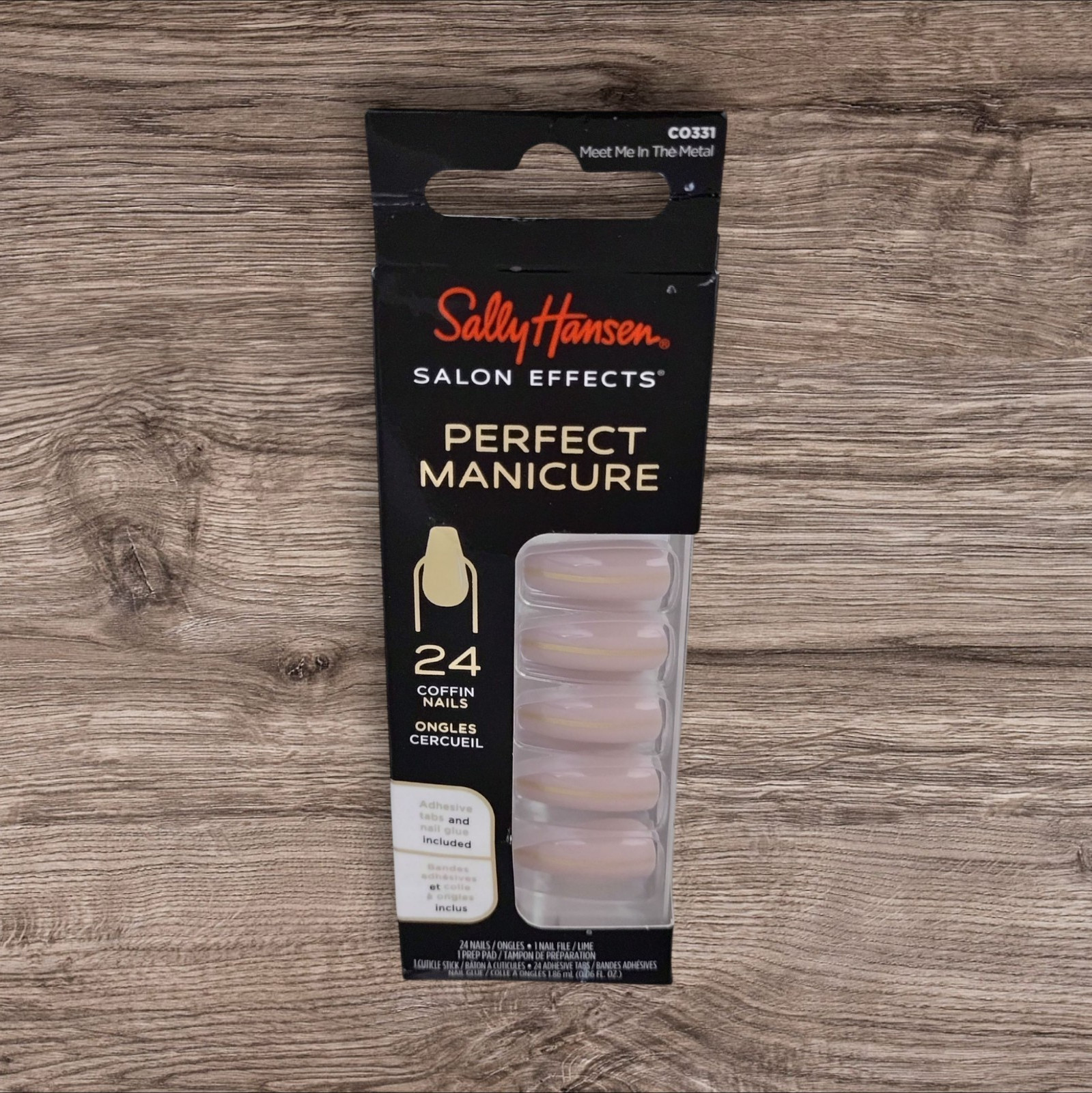 Sally Hansen SALON EFFECTS PERFECT MANICURE 24 COFFIN Nails MEET ME IN THE METAL
