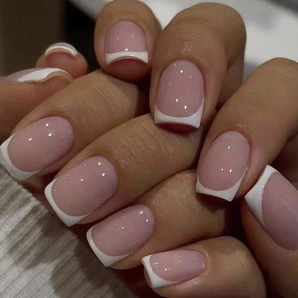 Uñas postizas decoradas Acrílicas Falsas 24pack French Natural Look