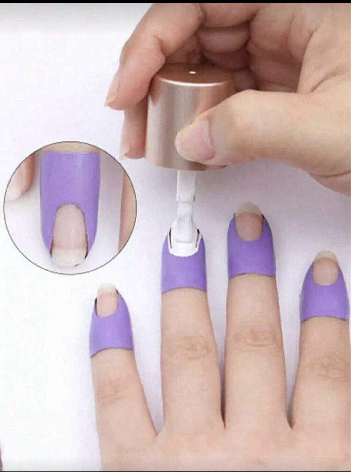 10PCS Random U – Shaped Guard Nail Polish Finger Protector Peel of Tape Stickers