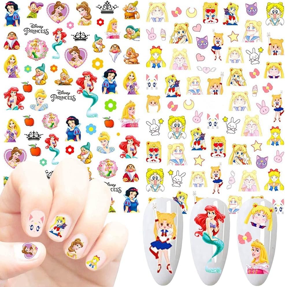 Cartoon Nail Art Stickers Cute Cartoon Nail Decals 3D Self-Adhesive Nail Art …
