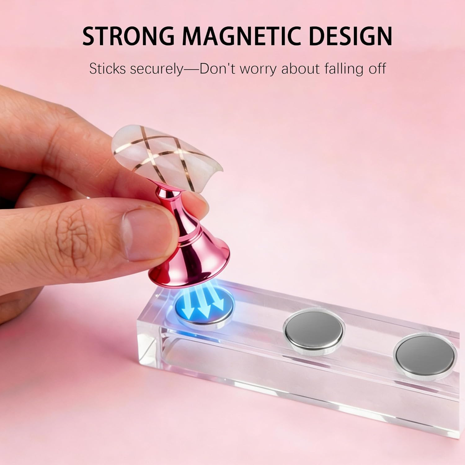 Nail Stands Acrylic Nail Art,Press on Nail Stand Magnetic Nail Tips Practice Hol