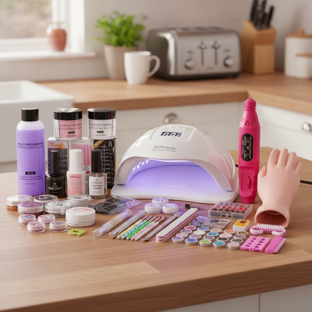 Complete Acrylic Nail Kit with UV Lamp and Tools for Beginners
