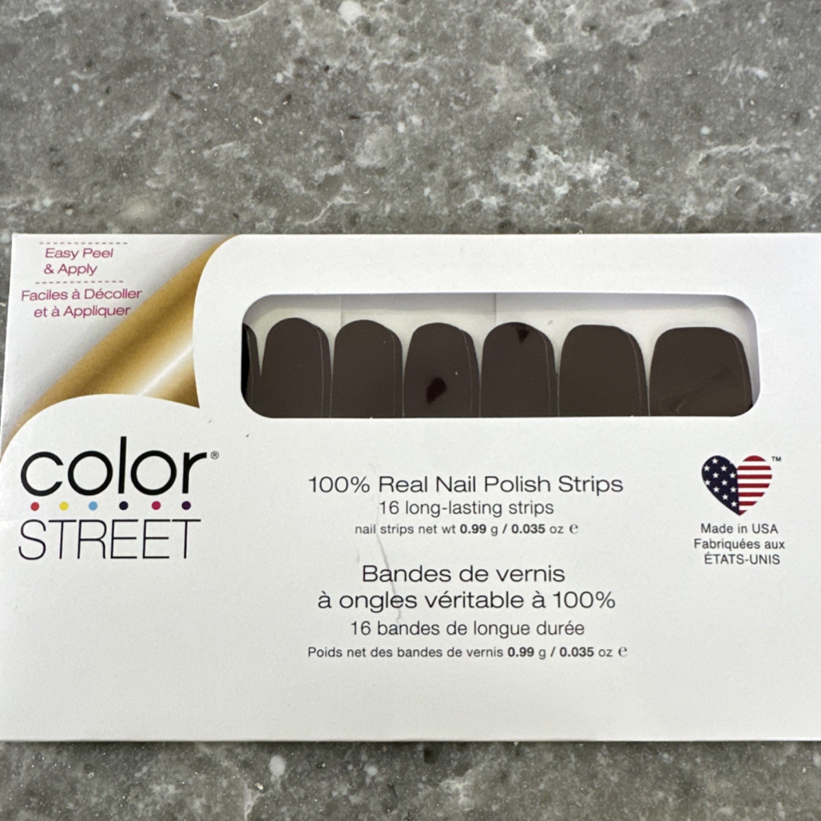 Color Street Velvet Dahlia Press-On Nails Dark Purple Square 16 Strips