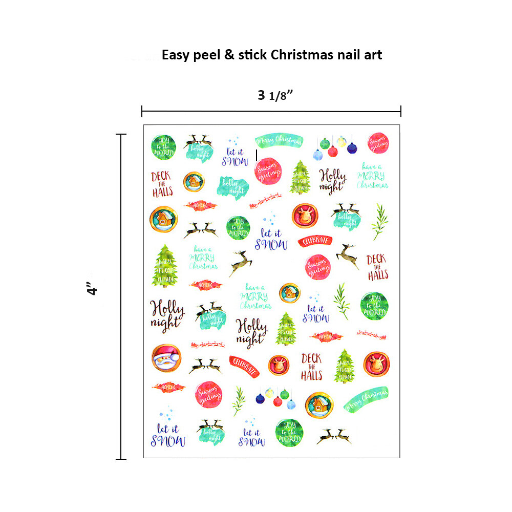 Winstonia 450+ Pcs Christmas Nail Stickers Decals Manicure Decoration Winter Fun