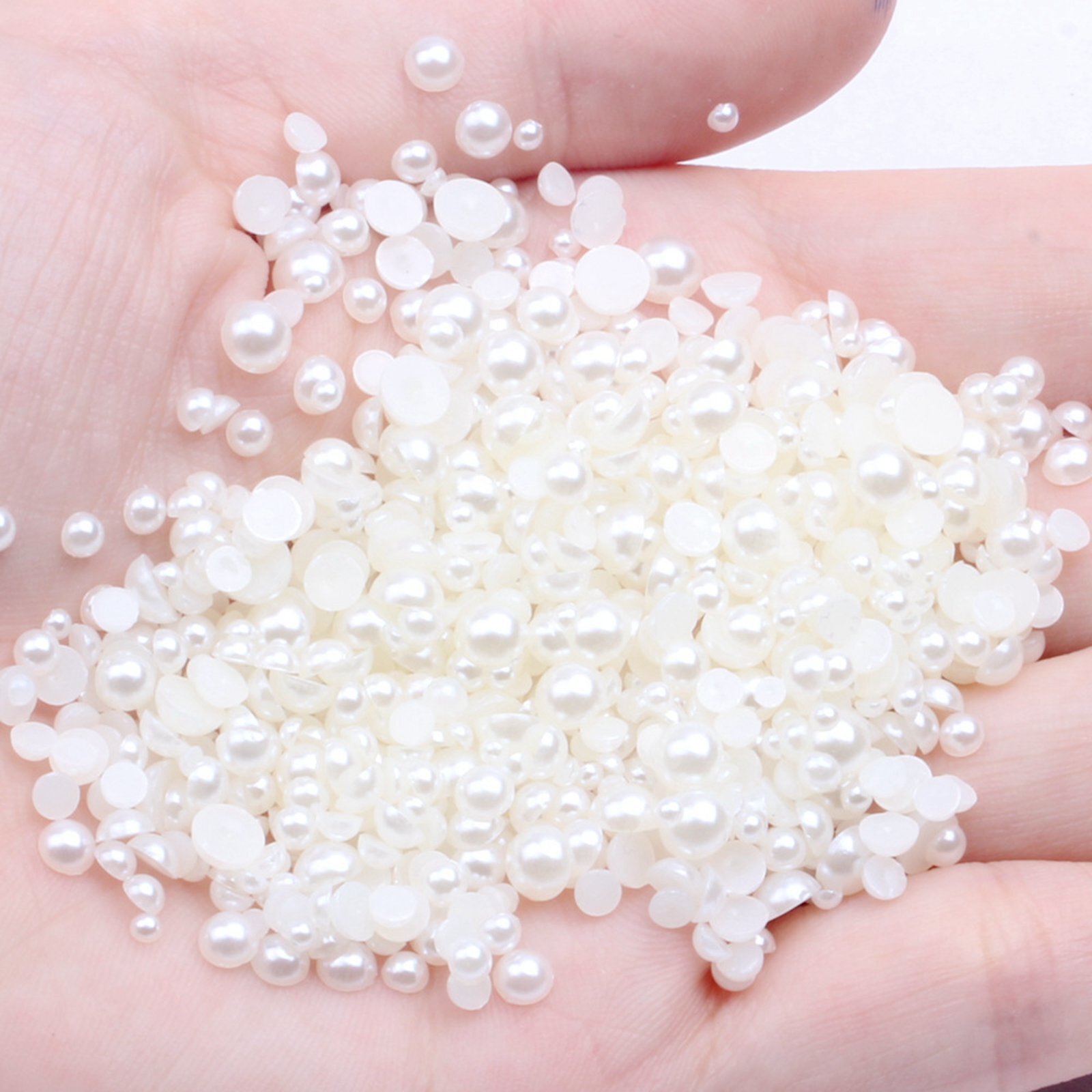 10,000 pcs Acrylic Tiny Half Pearl Flatback Round Bead 1.5mm Nail Art Tips