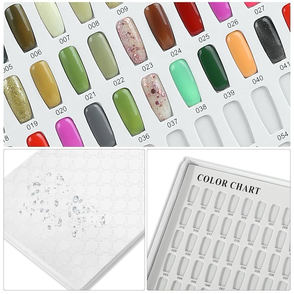 308 Colors Nail Swatches Book 360 Nail Tips Professional Nail Color Chart Card