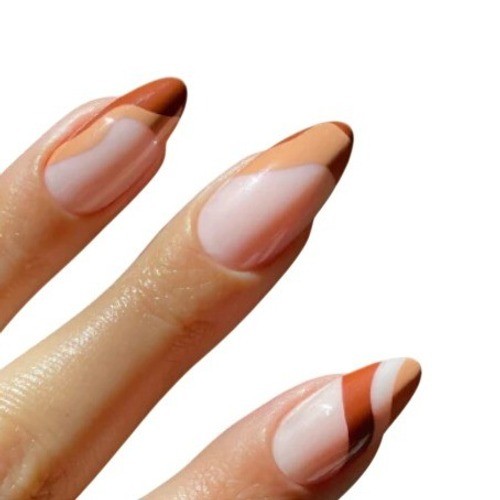 Glamnetic Press-On Nails Boogie Brown Medium Almond Swirl Design New In Box