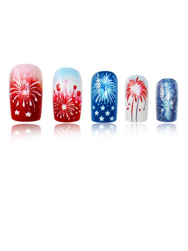 Cute Cartoon Starry Sky Square Press On Nails Removable Wholesale